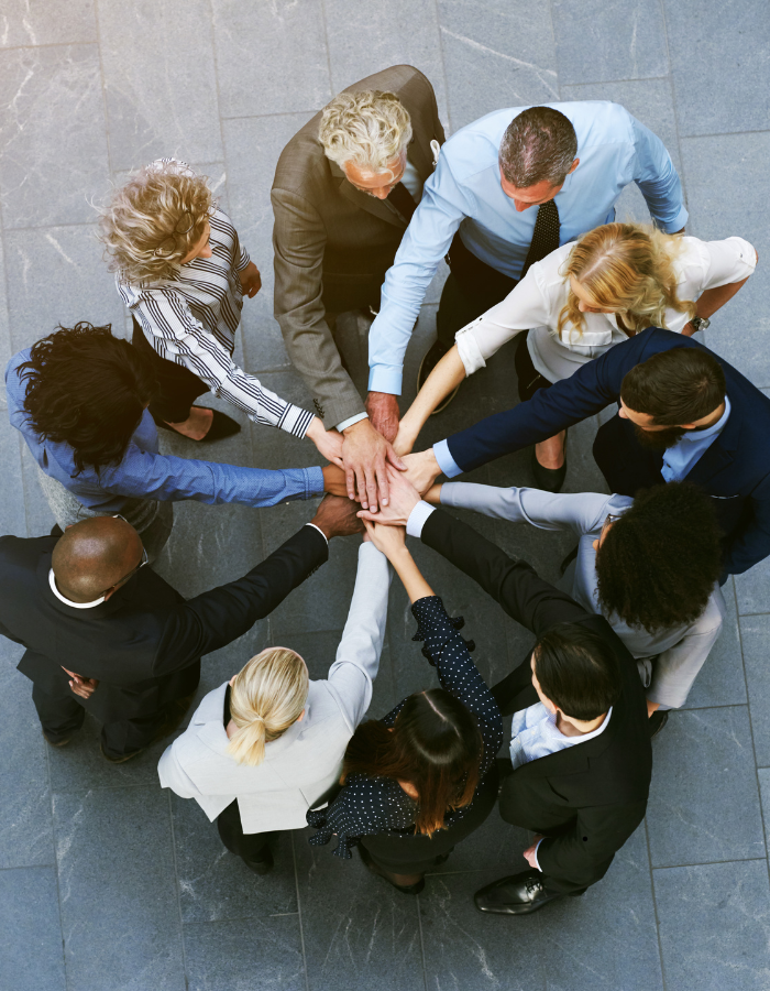 employees in a circle